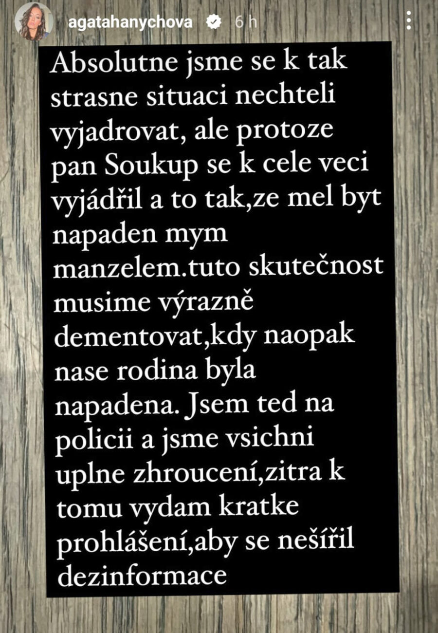 Agáta Hanychová se vyjádřila ke rvačce partnerů.