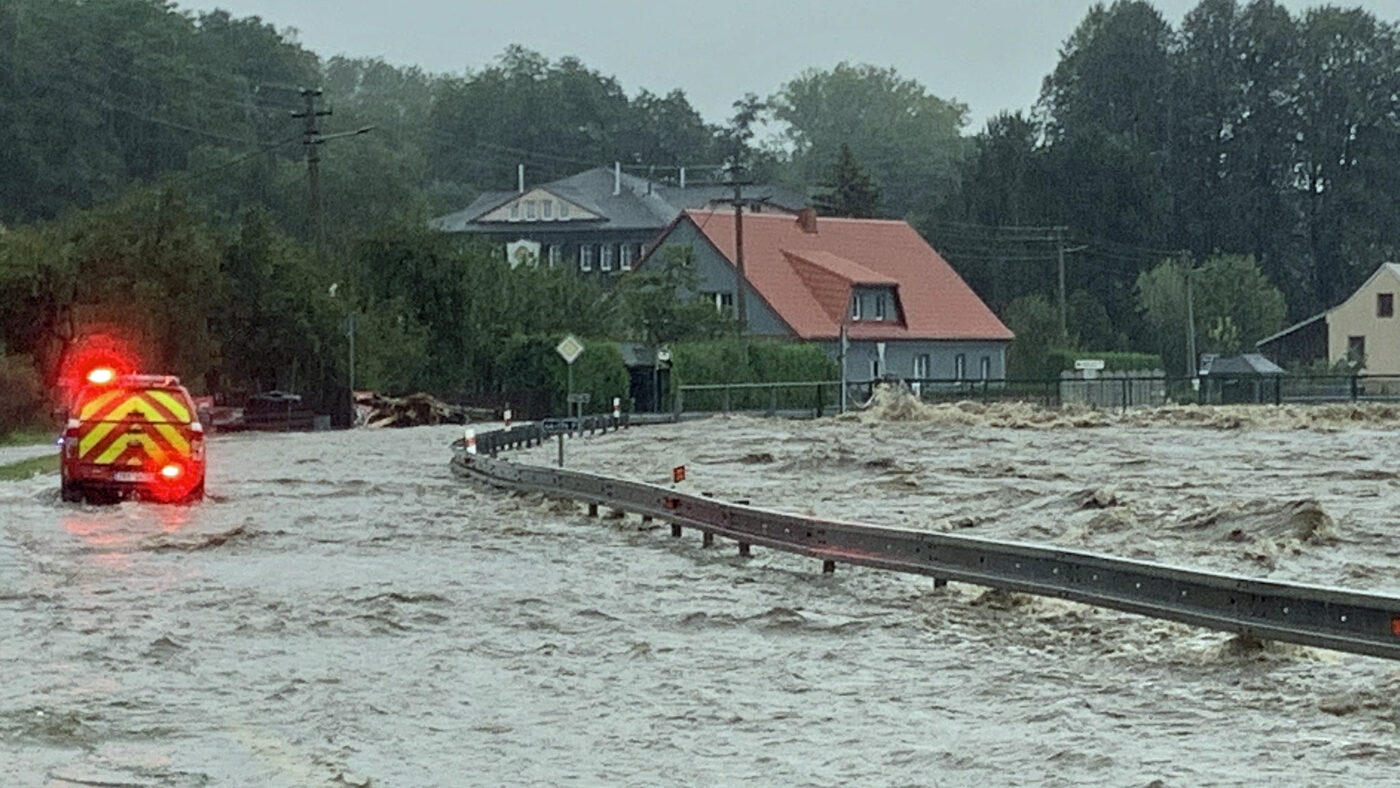 Povodně na Jesenicku. Foto: HZS