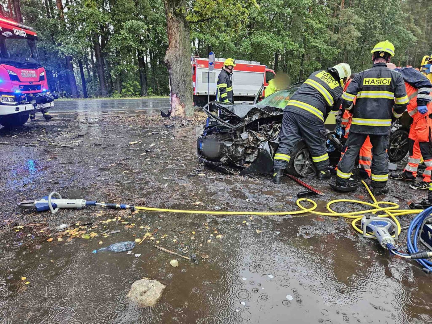 Vážná nehoda u Boru na Tachovsku. Foto: HZS