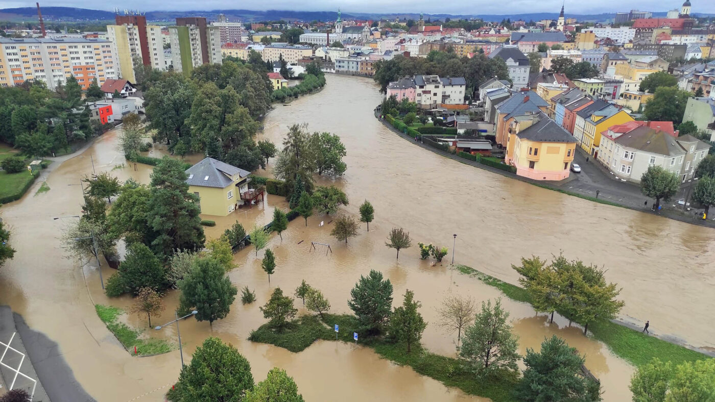 Povodně v Opavě. Foto: Jiří Sovadina