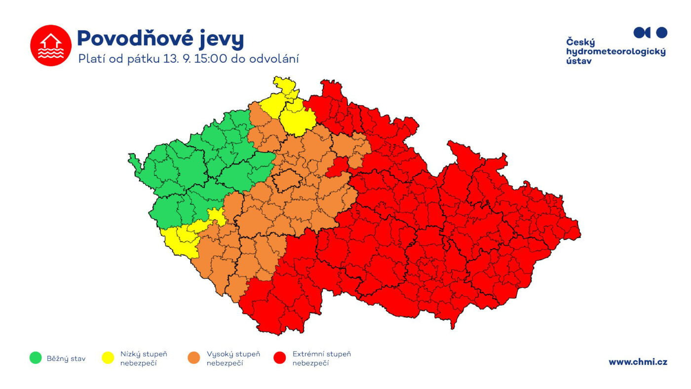 Výstraha před povodněmi.