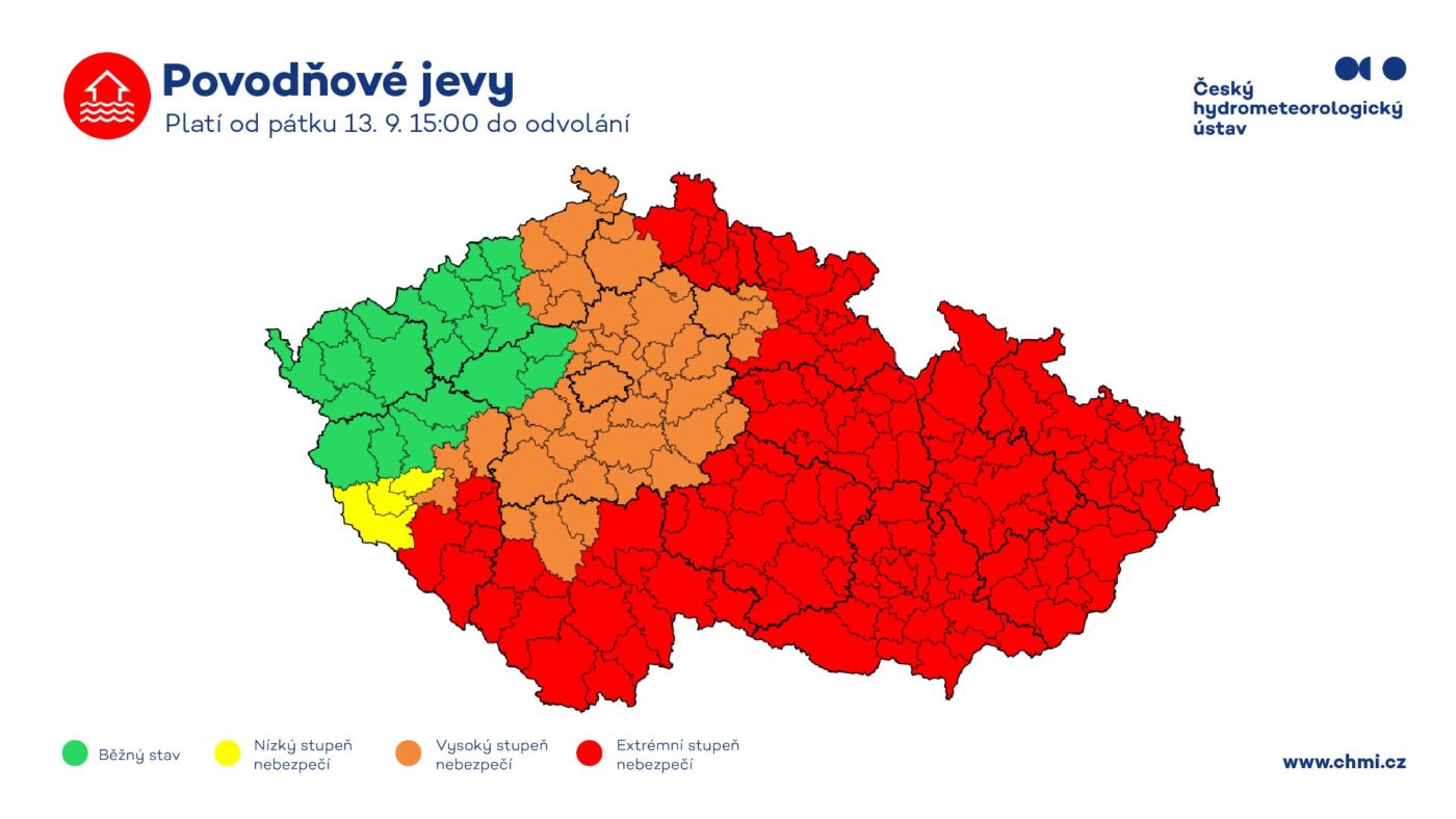 Aktuální výstraha. Zdroj: CHMÚ