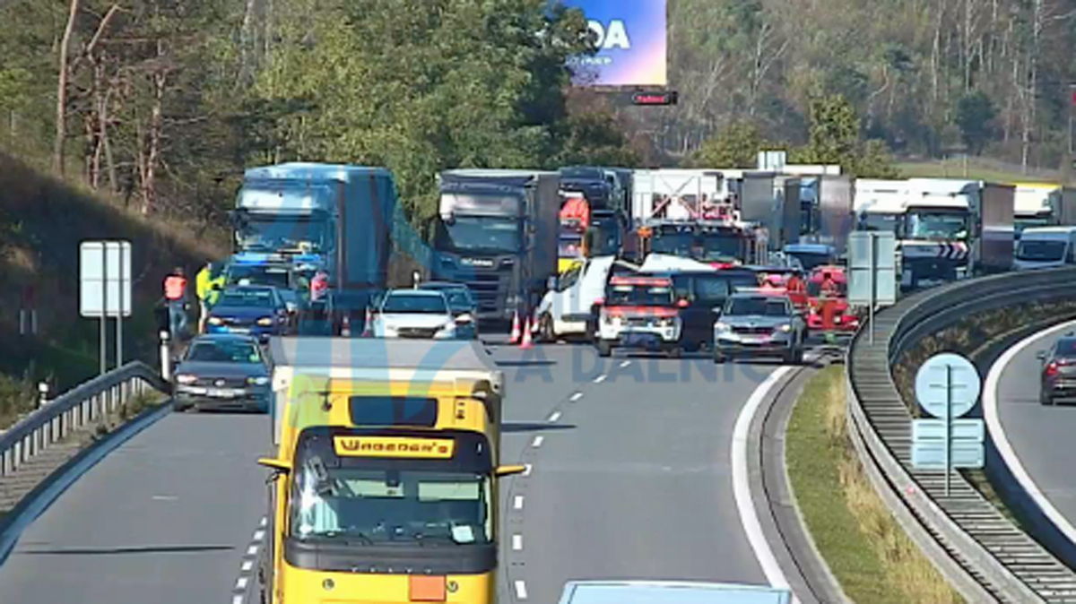 Tragická nehoda na dálnici D1 u Velkého Meziříčí. Zdroj DI