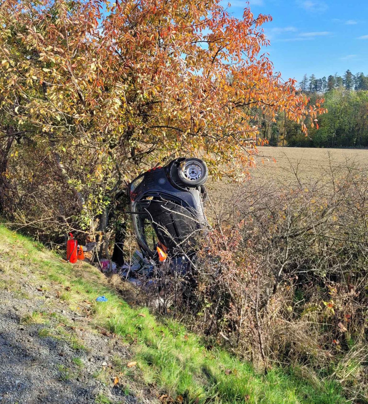 Tragická nehoda u obce Staré Heřminovy. Foto: HZS