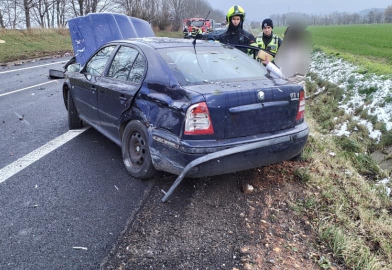 Nehoda na silnici I/35 nedaleko Boršova. Foto: PČR