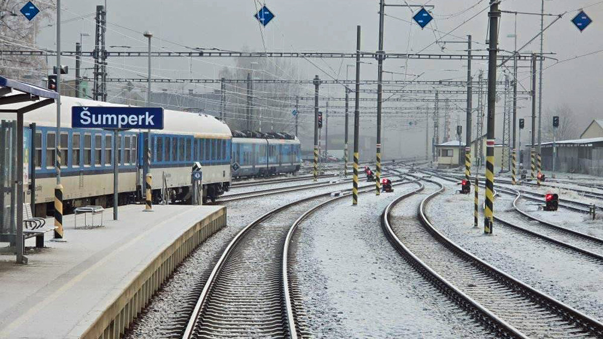 V Šumperku dnes napadl průmyslový sníh. Foto: Mašin Fíra