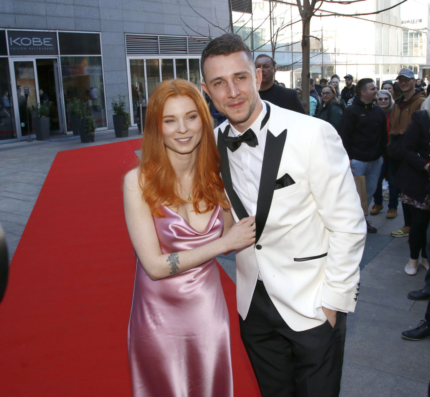 Jakub Štáfek a Dominika Doležalová na premiéře filmu Vyšehrad. Foto: Nextfoto