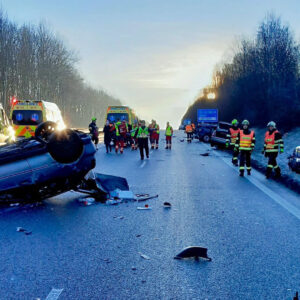 Hromadná nehoda u Chrastavy na Liberecku. Foto: HZS