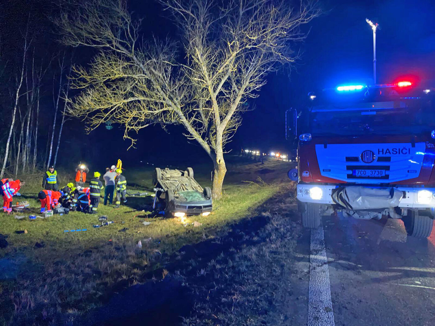 Vážná nehoda u Milevska. Foto: HZS