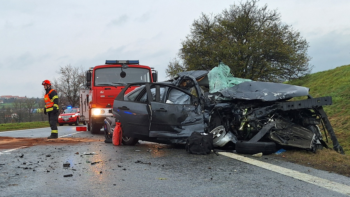 Tragická nehoda u Holubic na Vyškovsku. Foto: HZS