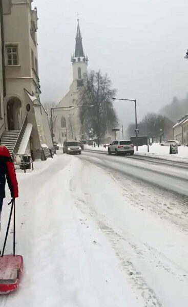 Jáchymov zasypal sníh. Zdroj: Město Jáchymov