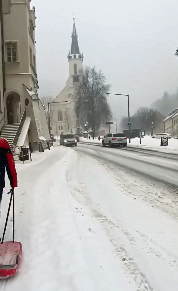 Jáchymov zasypal sníh. Zdroj: Město Jáchymov