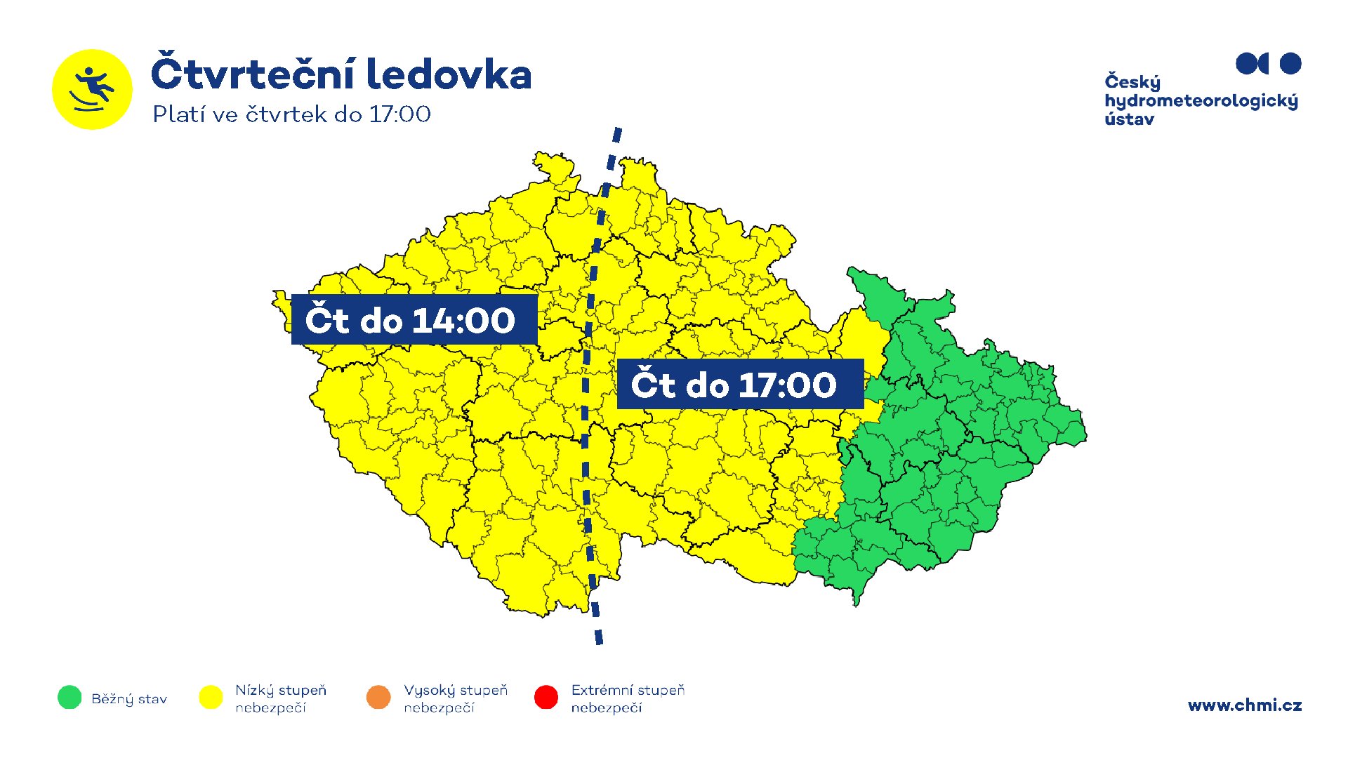 Výstraha před ledovkou. Zdroj: CHMÚ