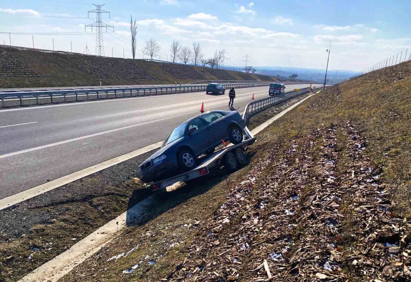 Nehoda na dálnici D4. Foto: HZS