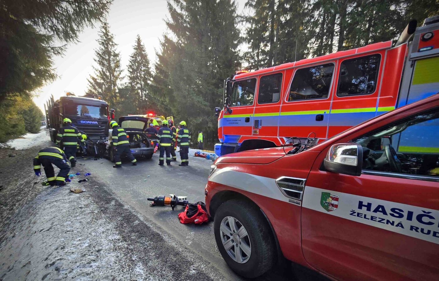 Nehoda u Nové Hůrky na Klatovsku. Foto: HZS