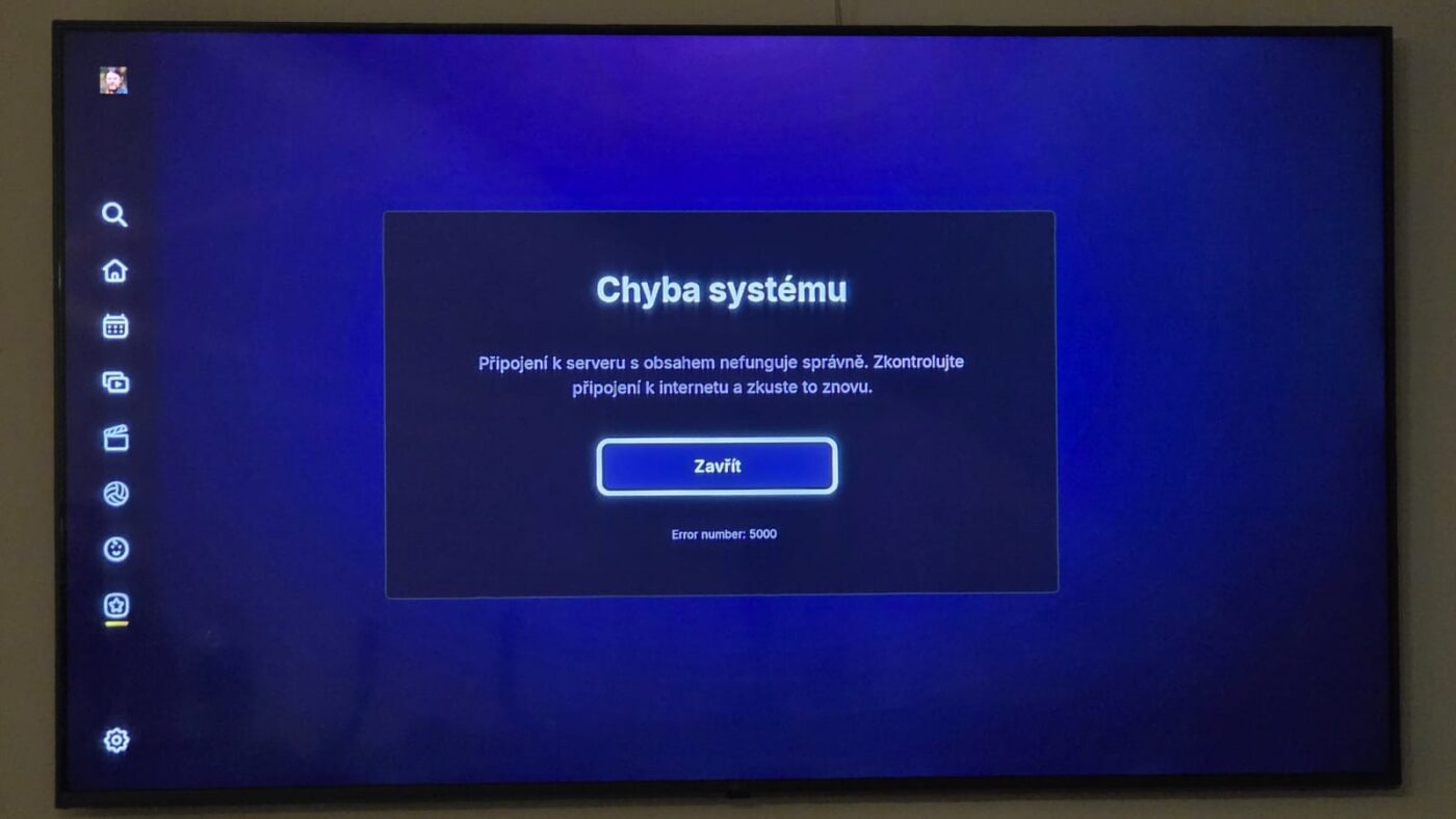 Nová služba Oneplay občas hodí error.