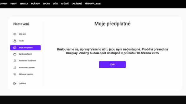 Migrace zákazníků VOYO na Oneplay už v neděli začala.