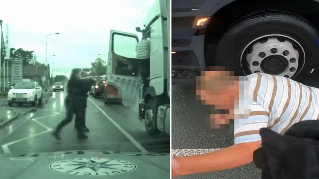 Policie zastavila řidiče kamionu, nadýchal 2,5 promile. Zdroj: PČR