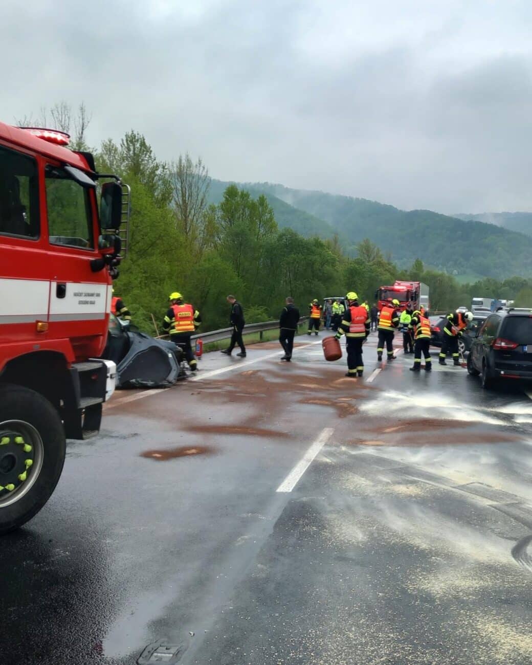 Tragická nehoda u obce Povrly. Foto: HZS