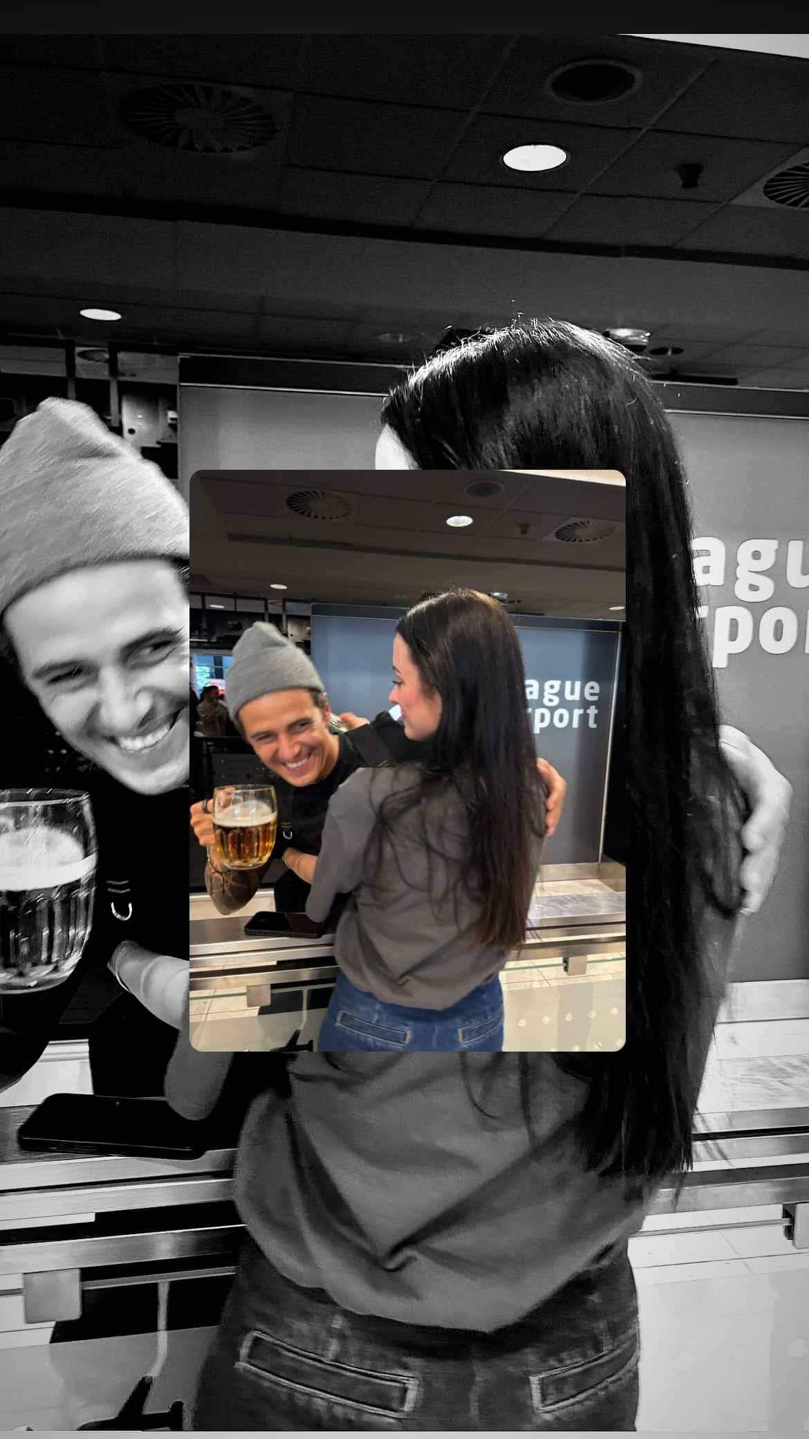 Přátelé vítají Jakuba Kotka ze Survivoru na letišti. Zdroj: Instagram
