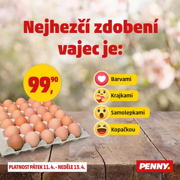Penny Market zlevnil vejce. Plato vyjde na stovku. Zdroj: Penny
