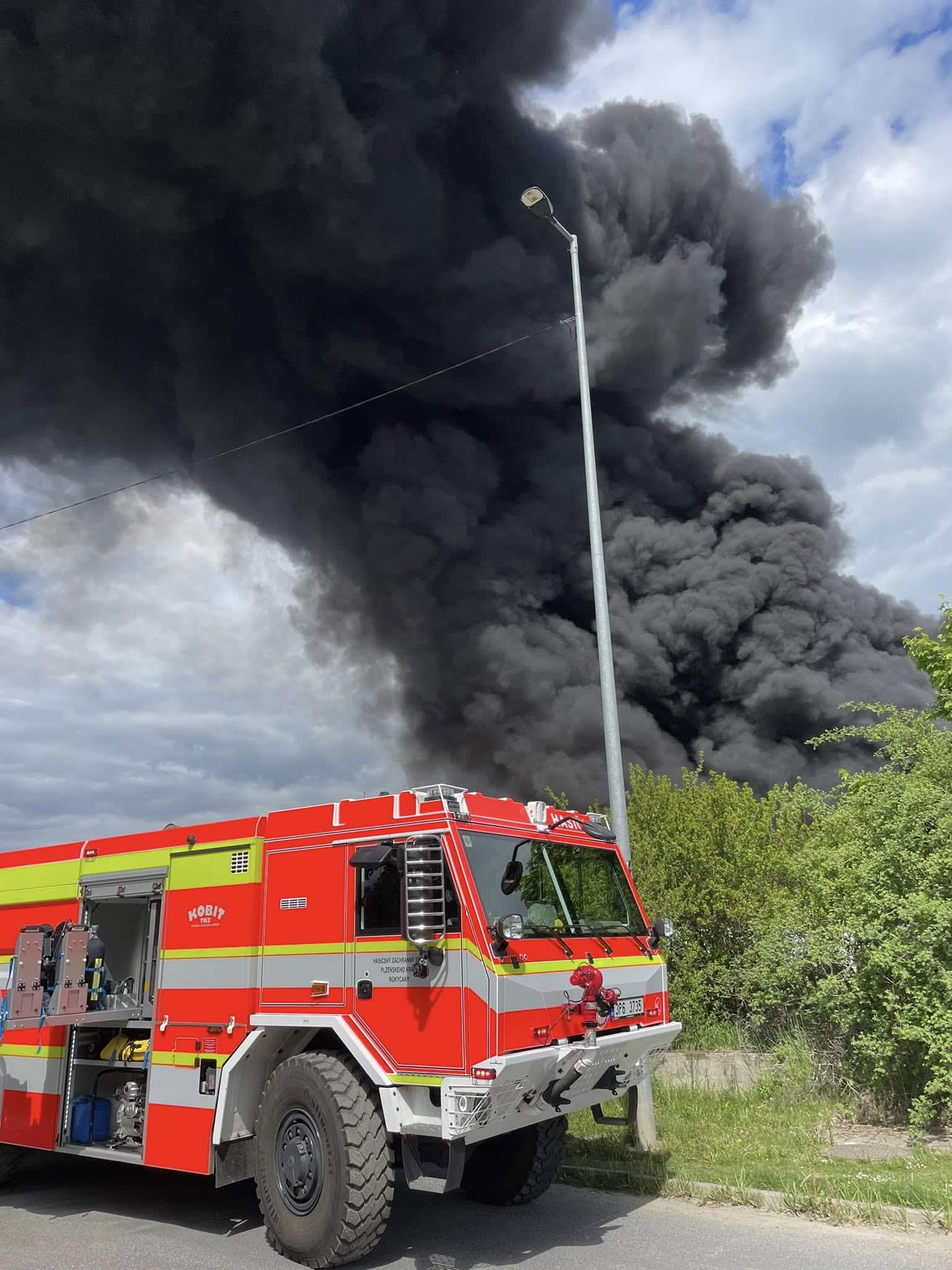 Velký požár v Rokycanech. Foto: Město Rokycany