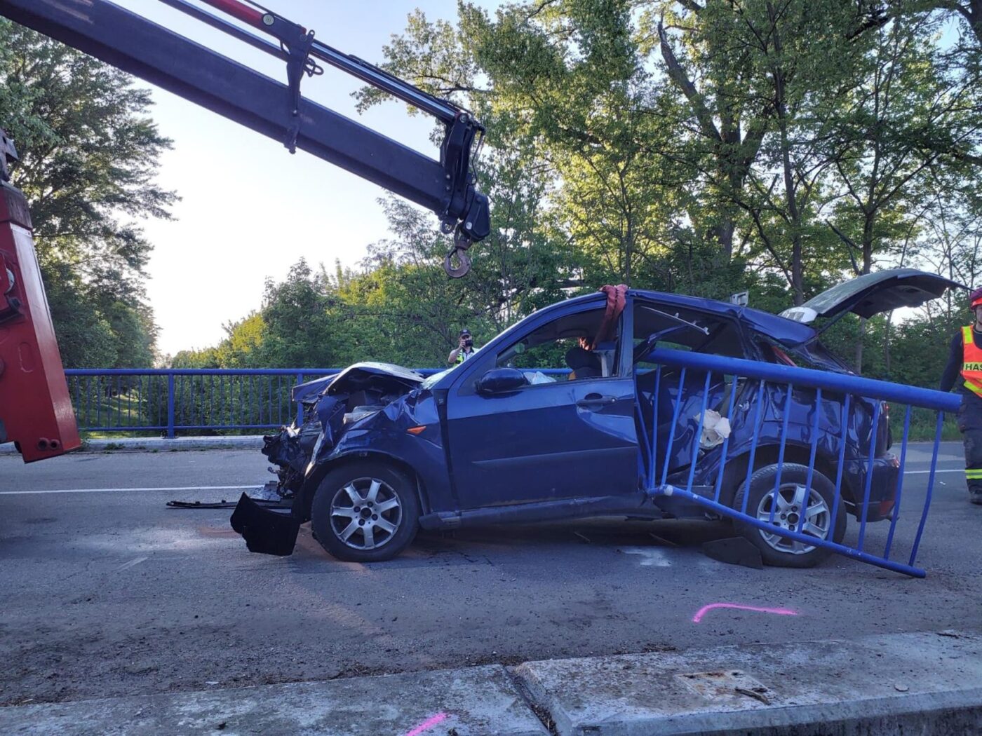 Vážná nehoda na Hodonínsku. Foto: HZS