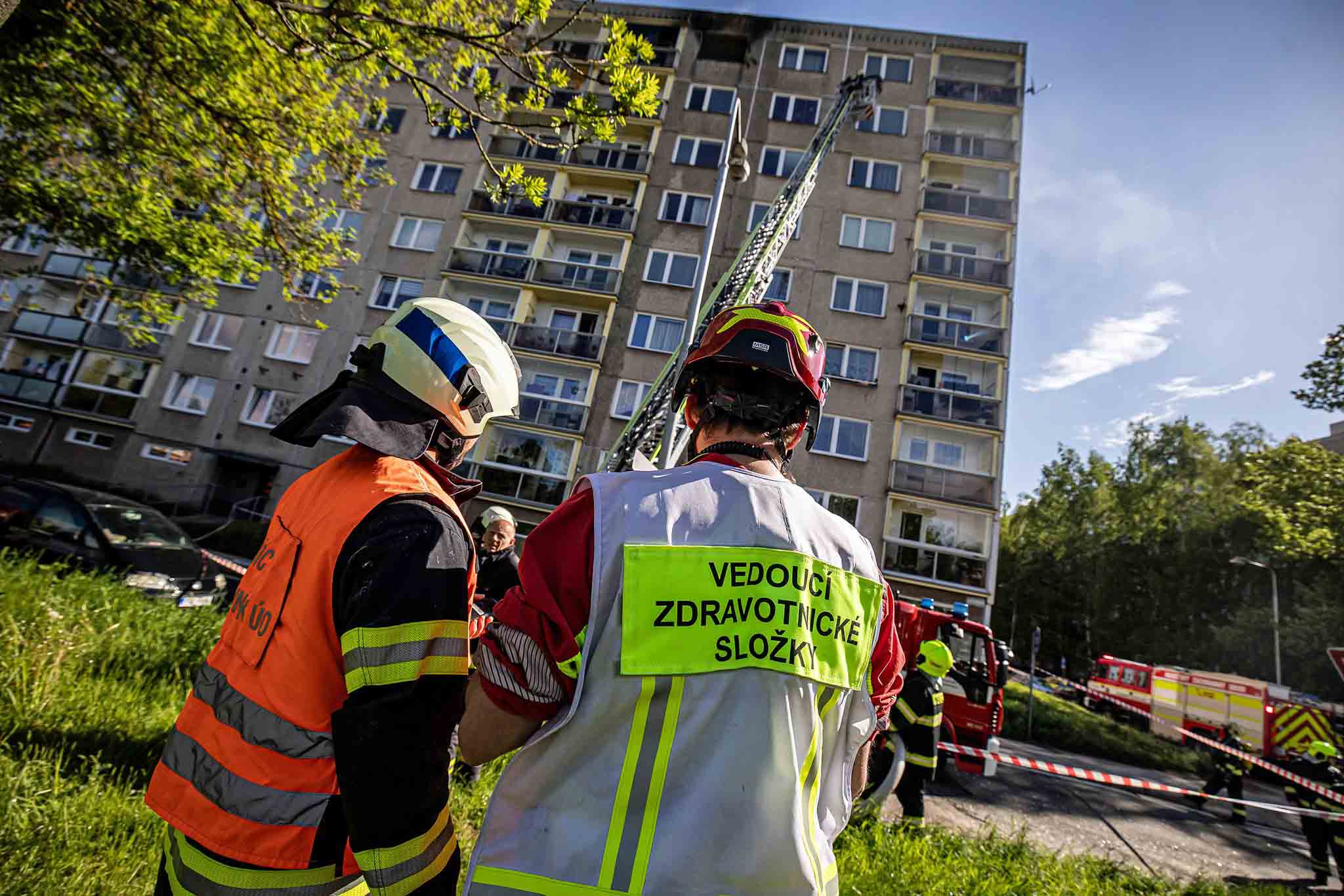 Požár bytu v Trutnově. Foto: Michal Fanta / HZS KHK