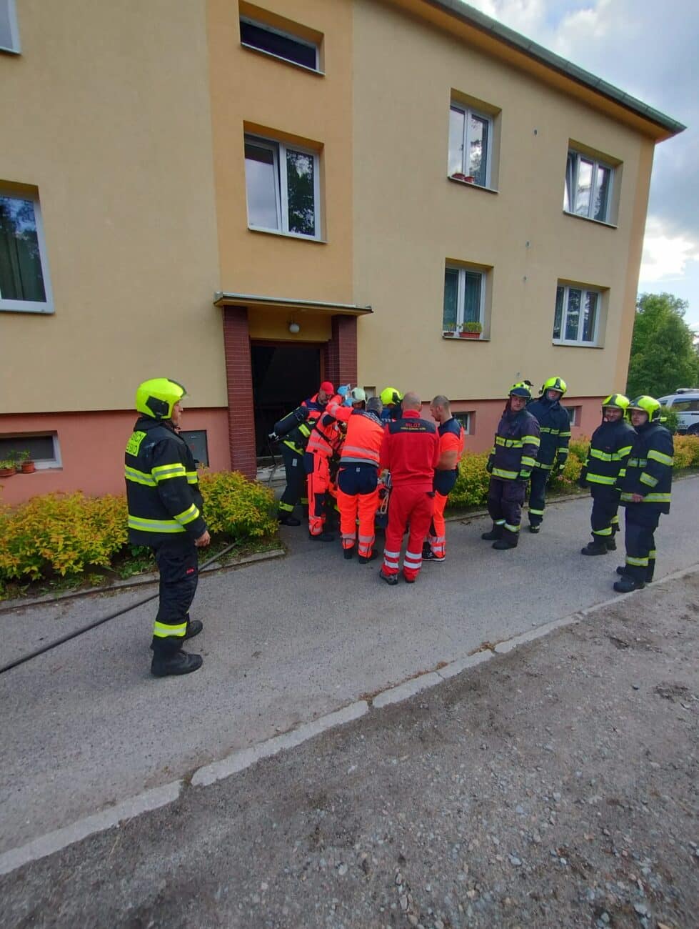 Požár bytu v Milevsku.