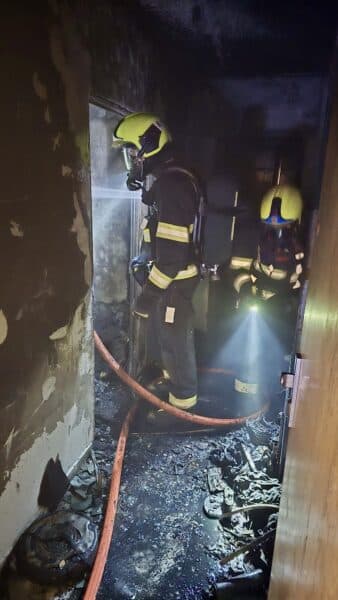 Požár bytu v Praze v ulici Na Komořsku. Foto: HZS