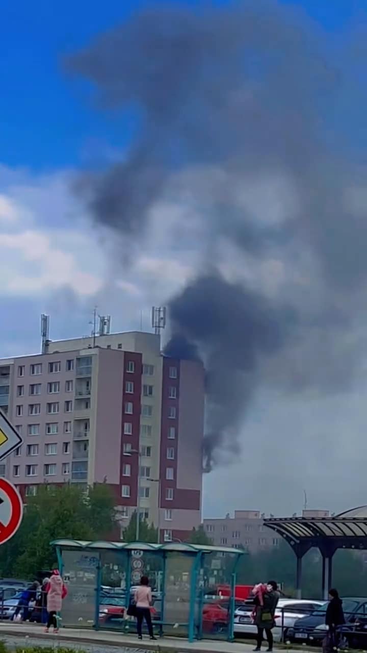 Požár v Ostravě Dubině. Video: Leine