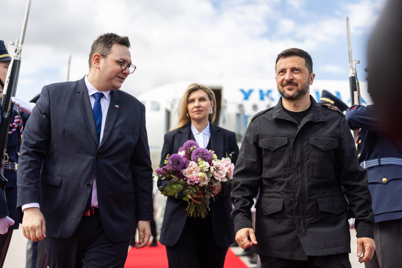 Ukrajinský prezident Volodymyr Zelenskyj v Praze.