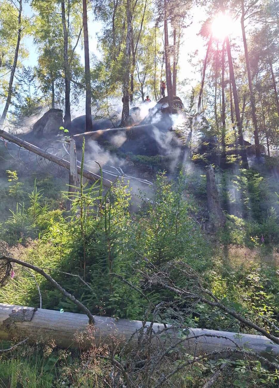 Pondělní požár v národním parku České Švýcarsko. Foto: NP