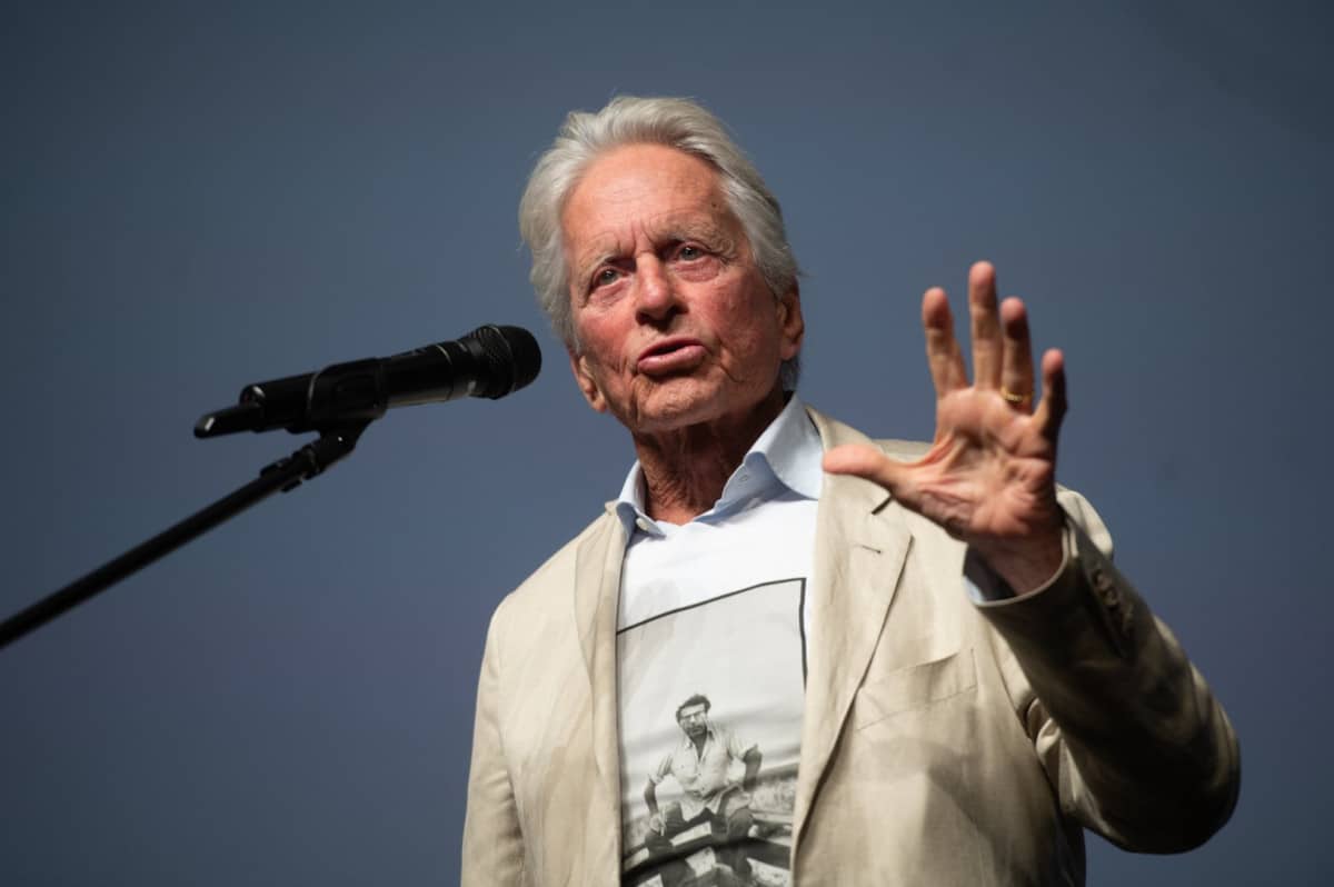 Herec Michael Douglas v Karlových Varech.