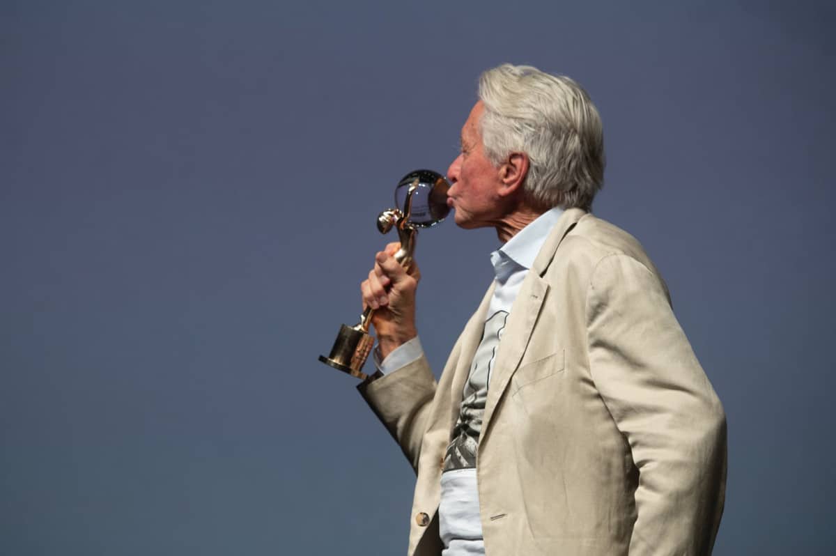Herec Michael Douglas v Karlových Varech.