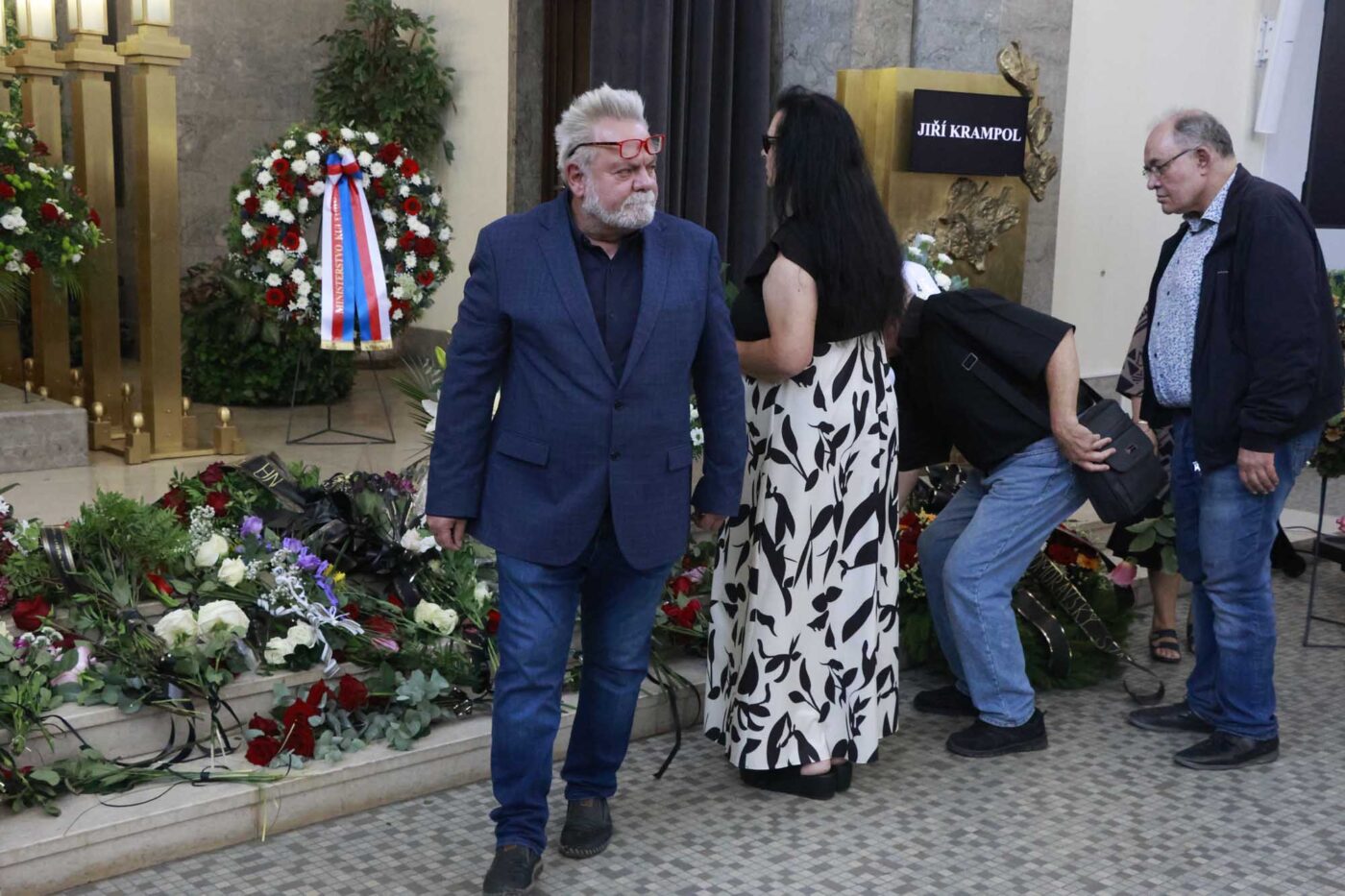 Smuteční obřad herce Jiřího Krampola. Foto: Nextfoto
