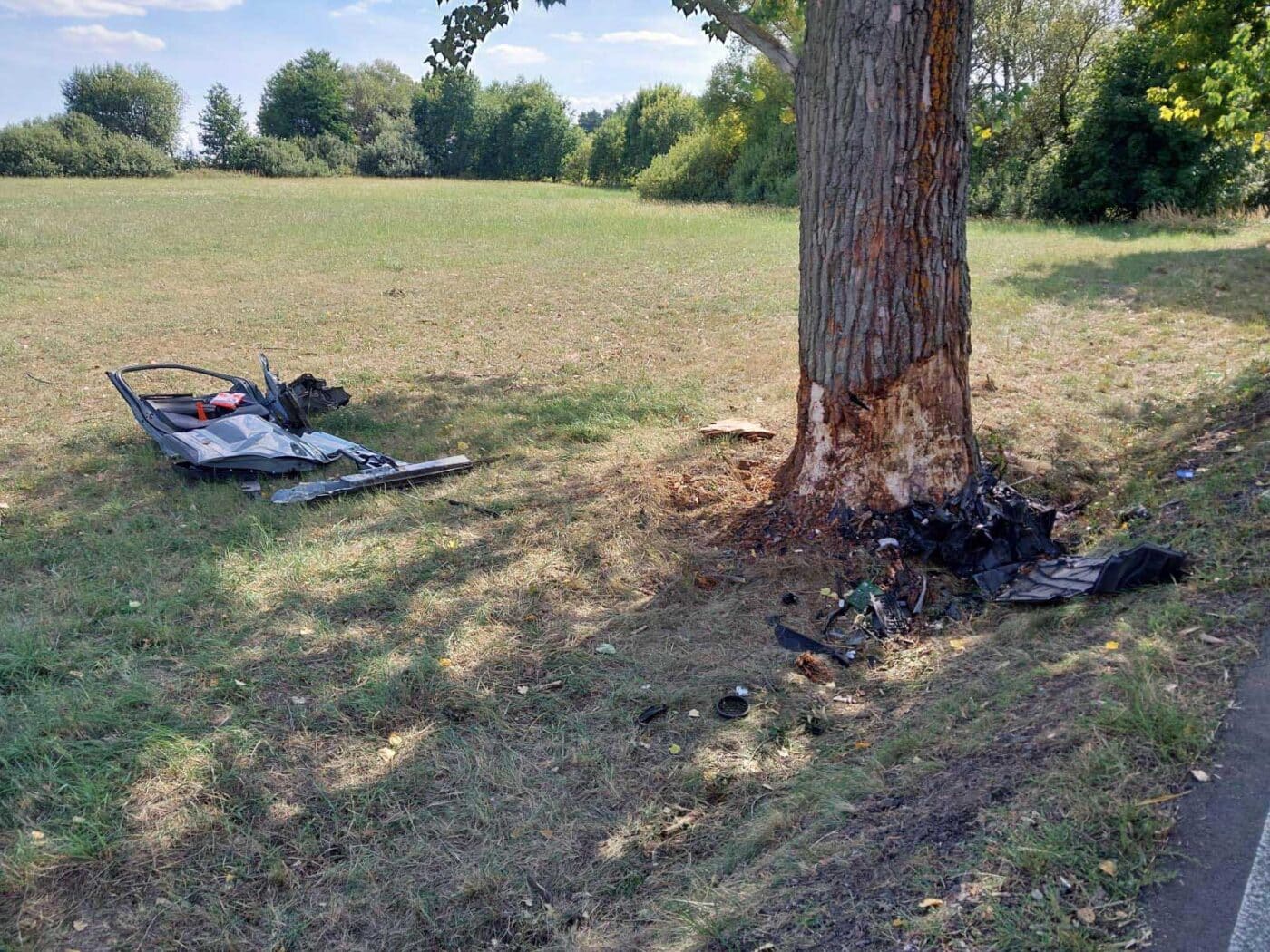 Tragická nehoda u Malšic na Táborsku. Foto: PČR