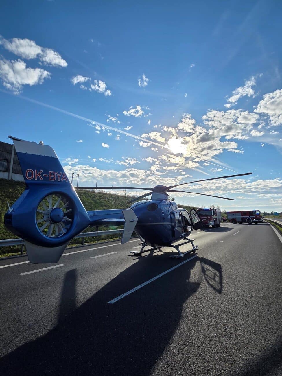 Nehoda na dálnici D6 u Nového Strašecí.