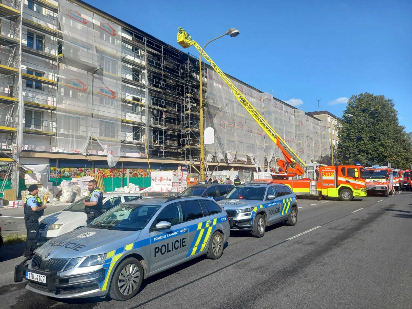Požár paneláku v Havířově. Foto: PČR