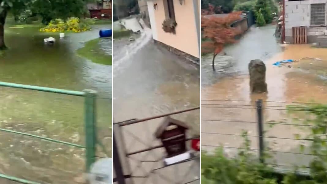 Záplava v obci Uliště. Zdroj: Hasiči Nýrsko