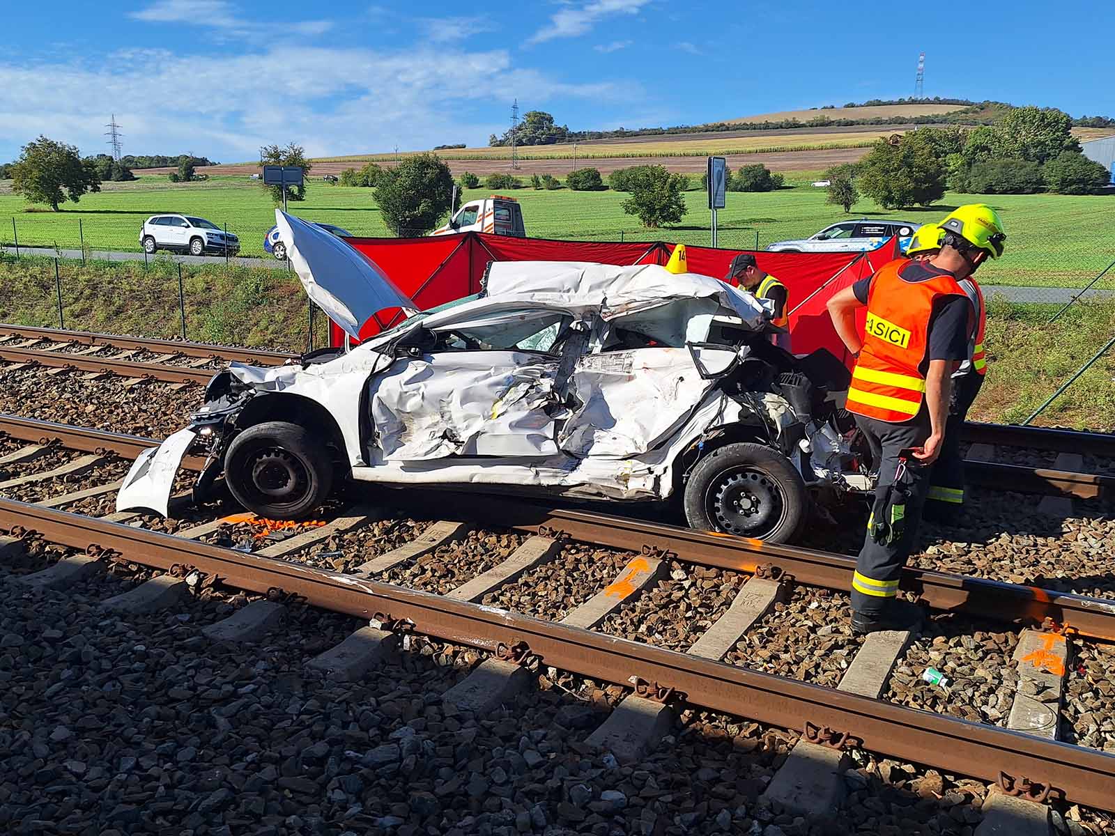 Tragická nehoda u Křižanovic. Foto: PČR