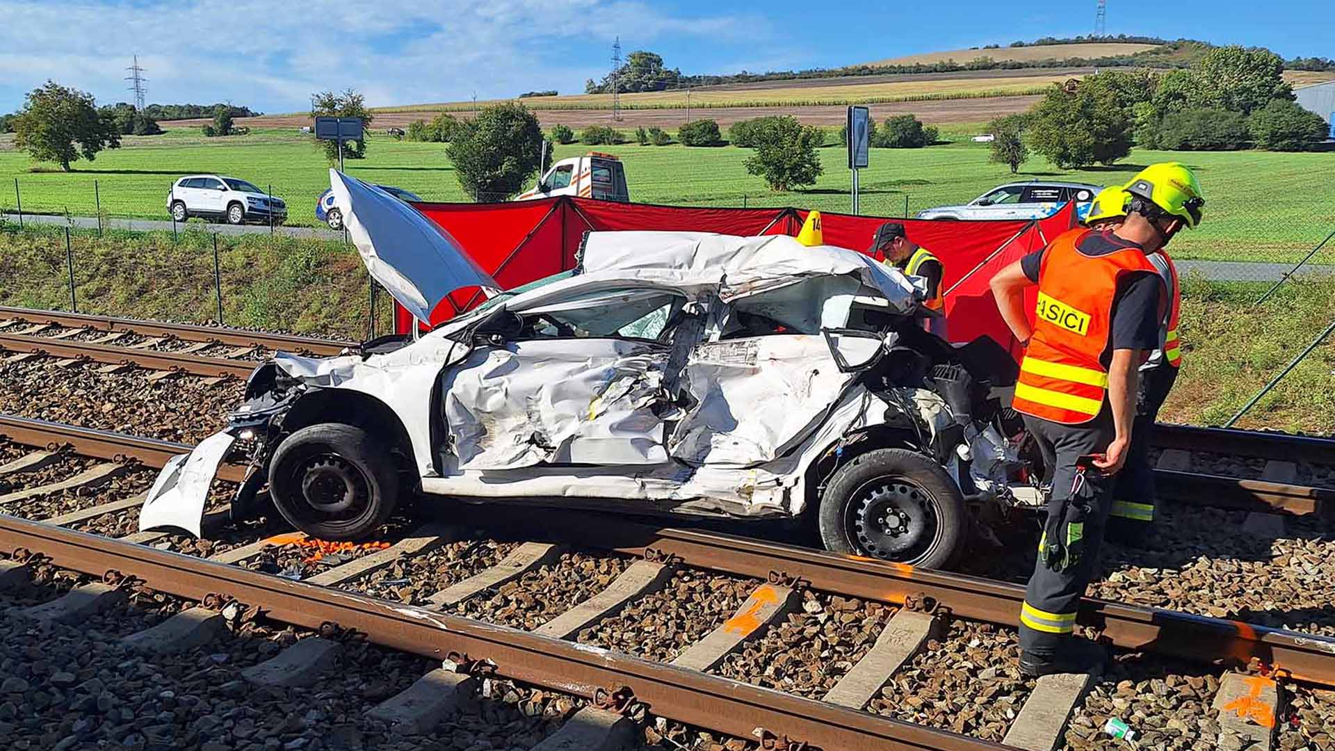 Tragická nehoda u Křižanovic. Foto: PČR