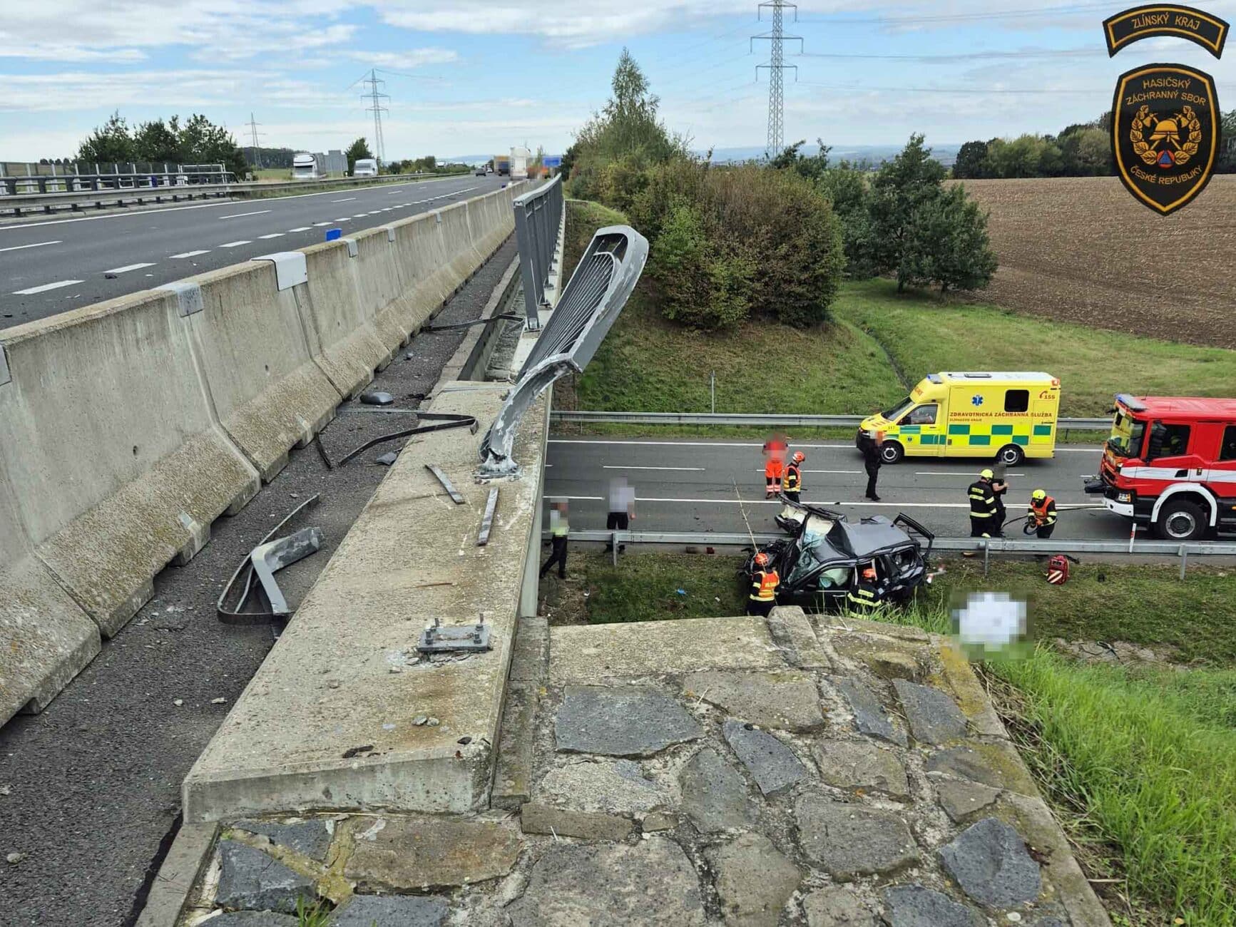 Tragická nehoda na dálnici D1 u Bezměrova. Foto: HZS
