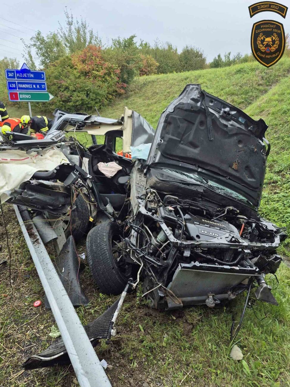 Tragická nehoda na dálnici D1 u Bezměrova. Foto: HZS