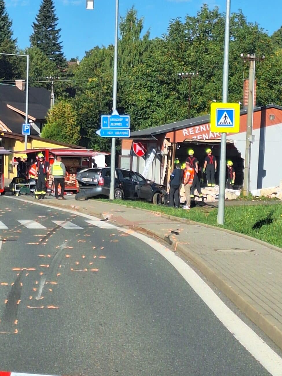 Tragická nehoda v Horní Branné - Valteřicích. Foto: Jiří Bouška