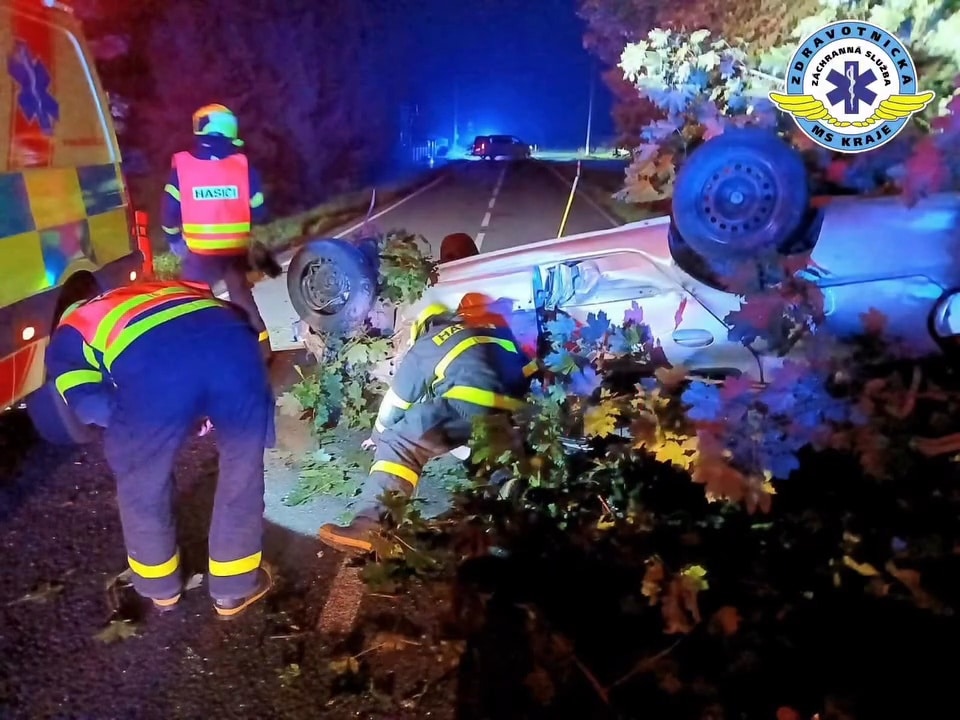FOTO: Dvě nehody mladých lidí na severní Moravě. Foto: ZZS
