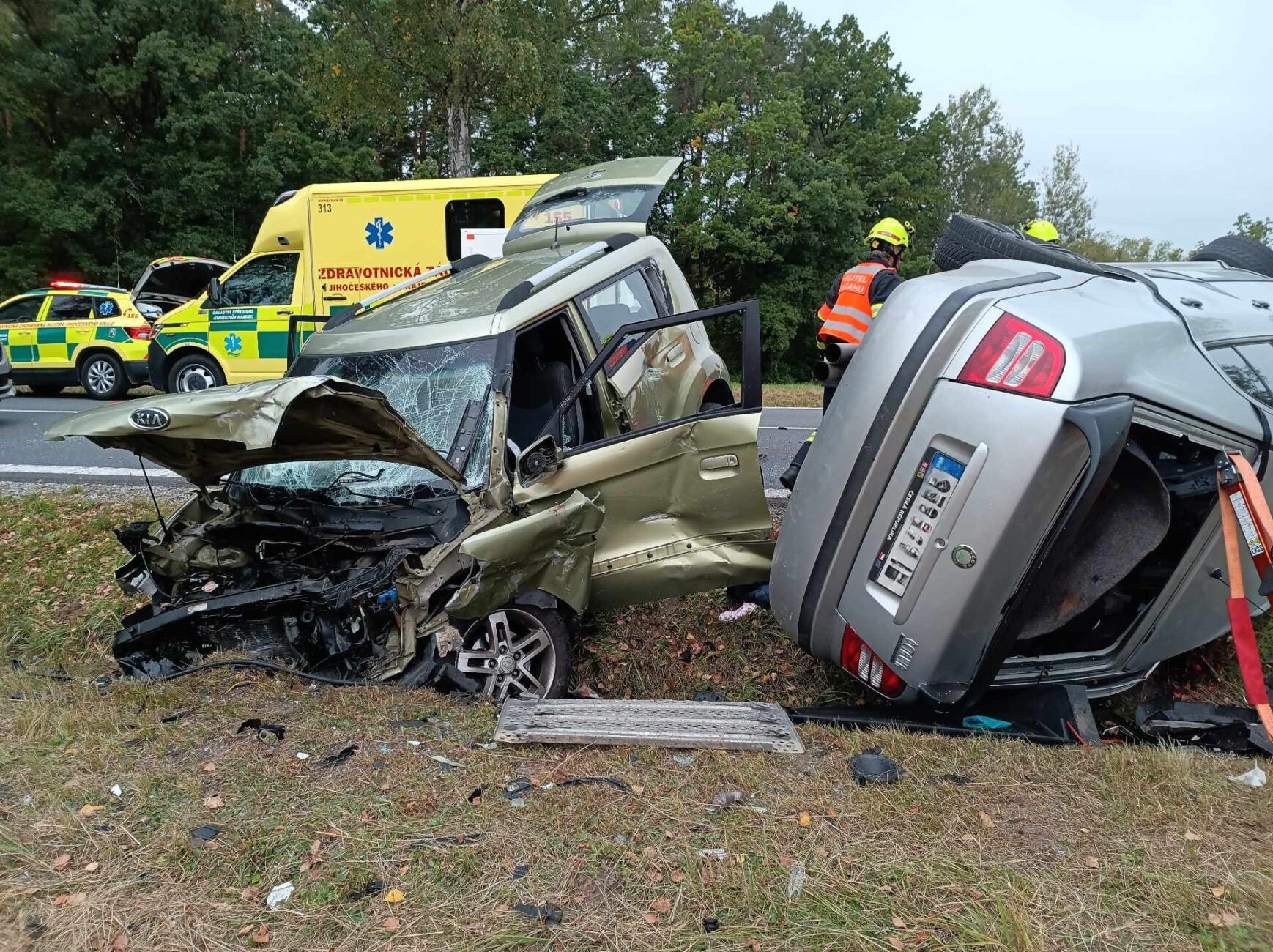 Tragická nehoda u Lásenice. Foto: HZS
