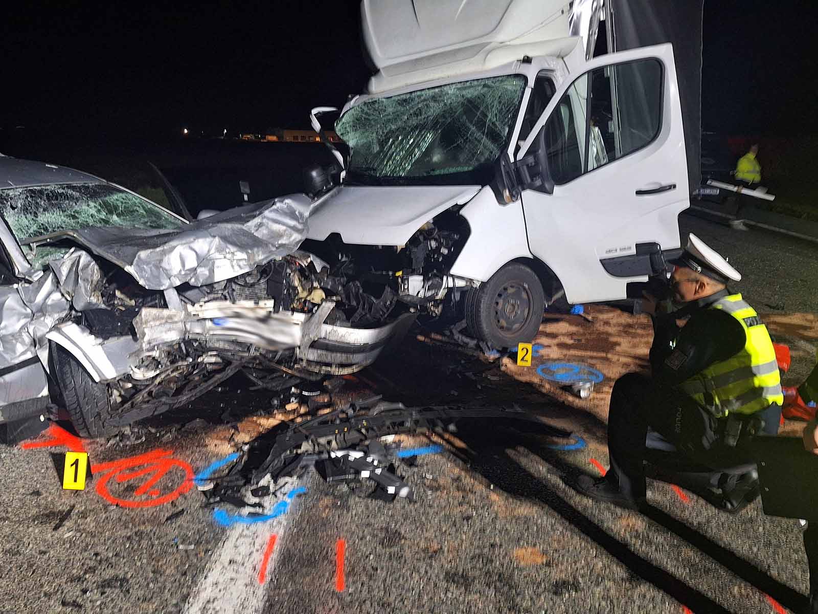 Úterní tragická nehoda u Pohořelic. Foto: PČR