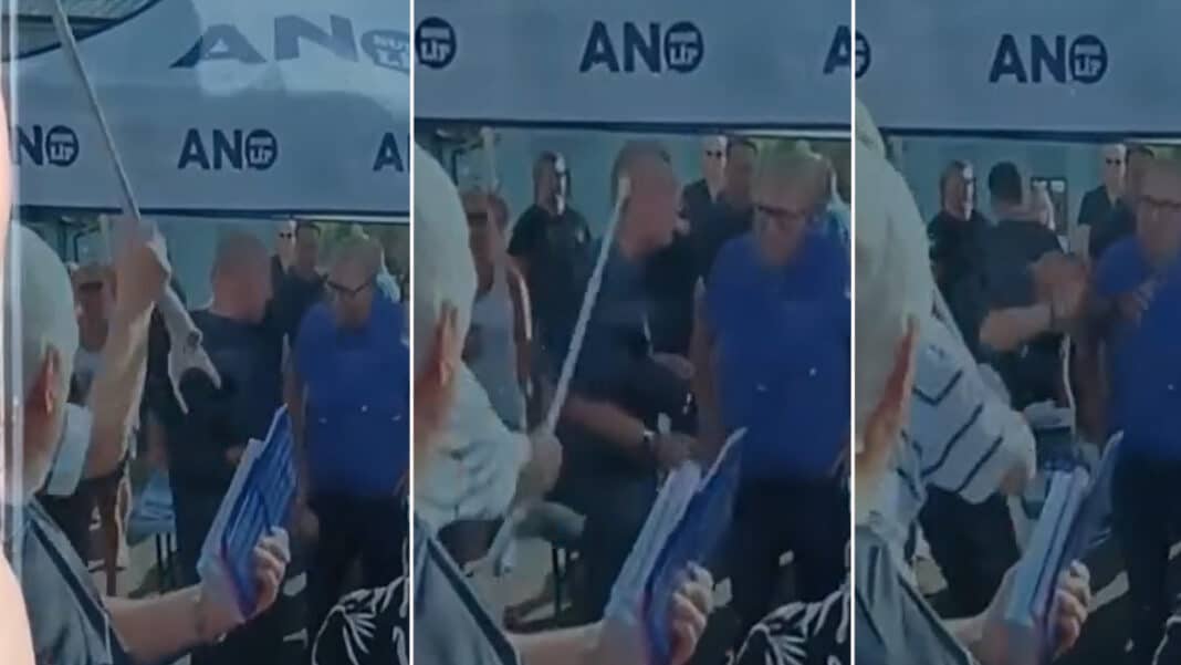 Záběry zachytily útok na Andreje Babiše. Zdroj: Jiřina Dítětová