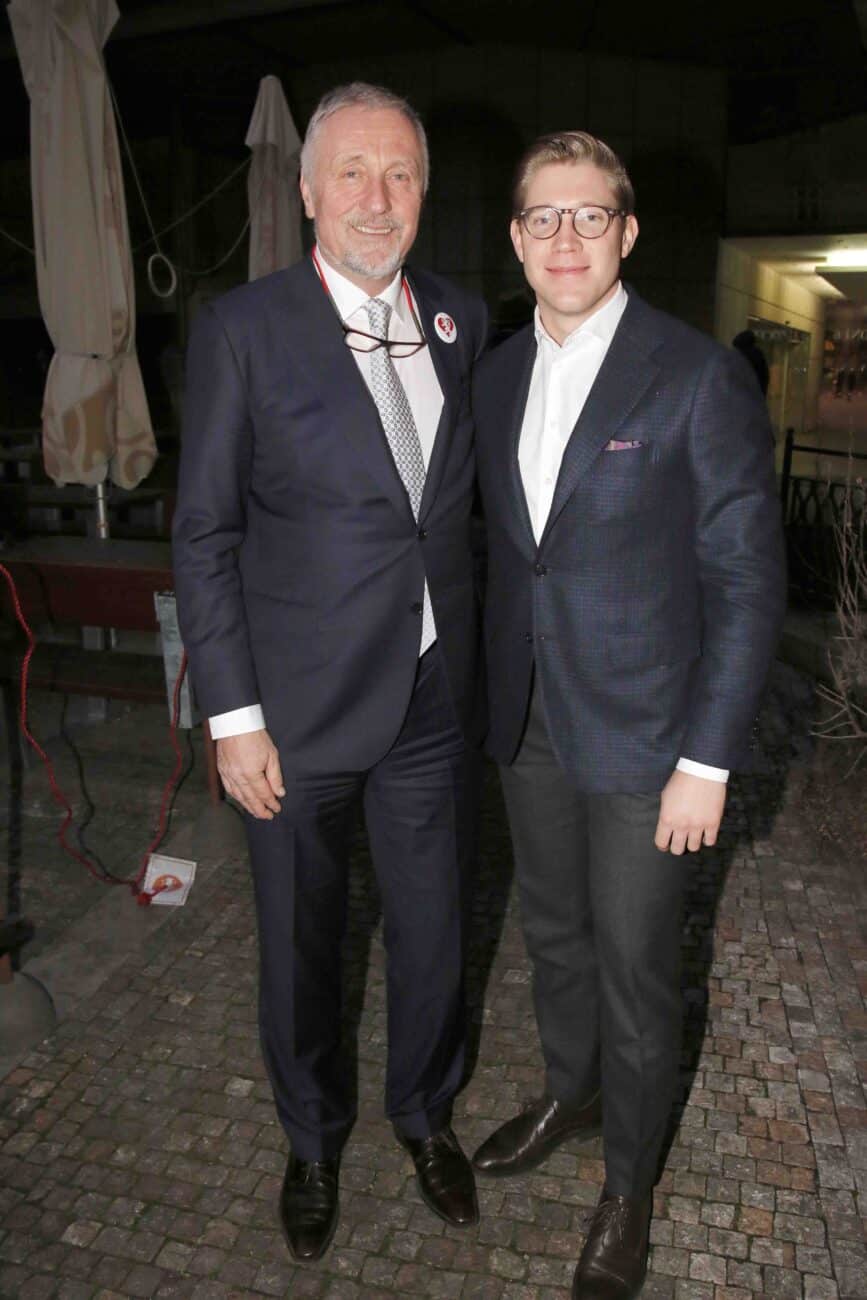 Expremiér Miroslav Topolánek se synem Tomášem. Foto: Nextfoto